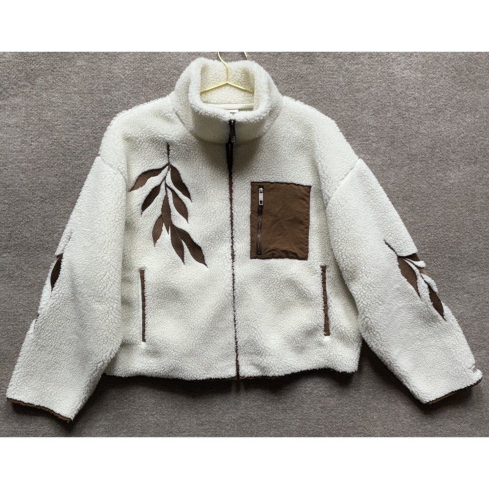 Evermore Album Taylor Swift Holiday Full Zip Sherpa Fleece Jacket Women Medium